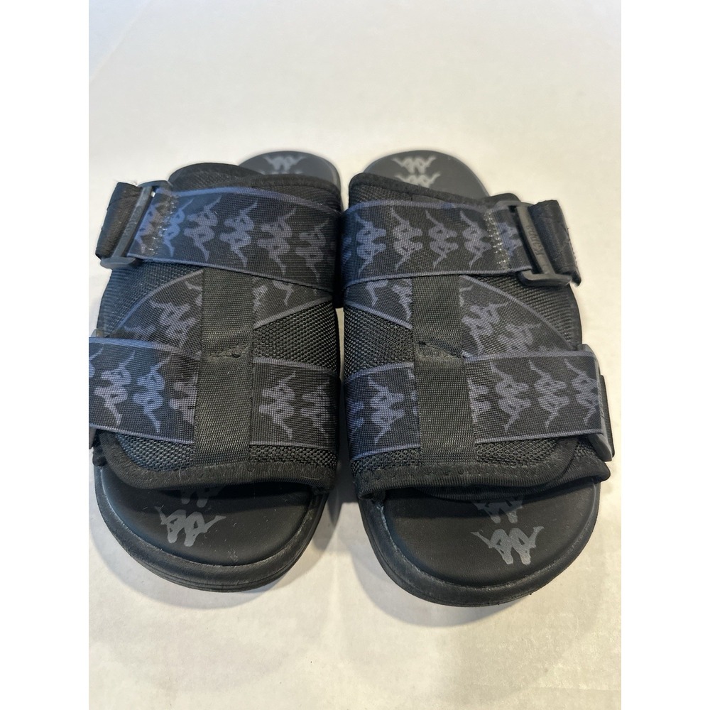 Kappa 222 Banda Mitel 1 Sandal Slides Black Gray Size Women's 8.5 Mens 7